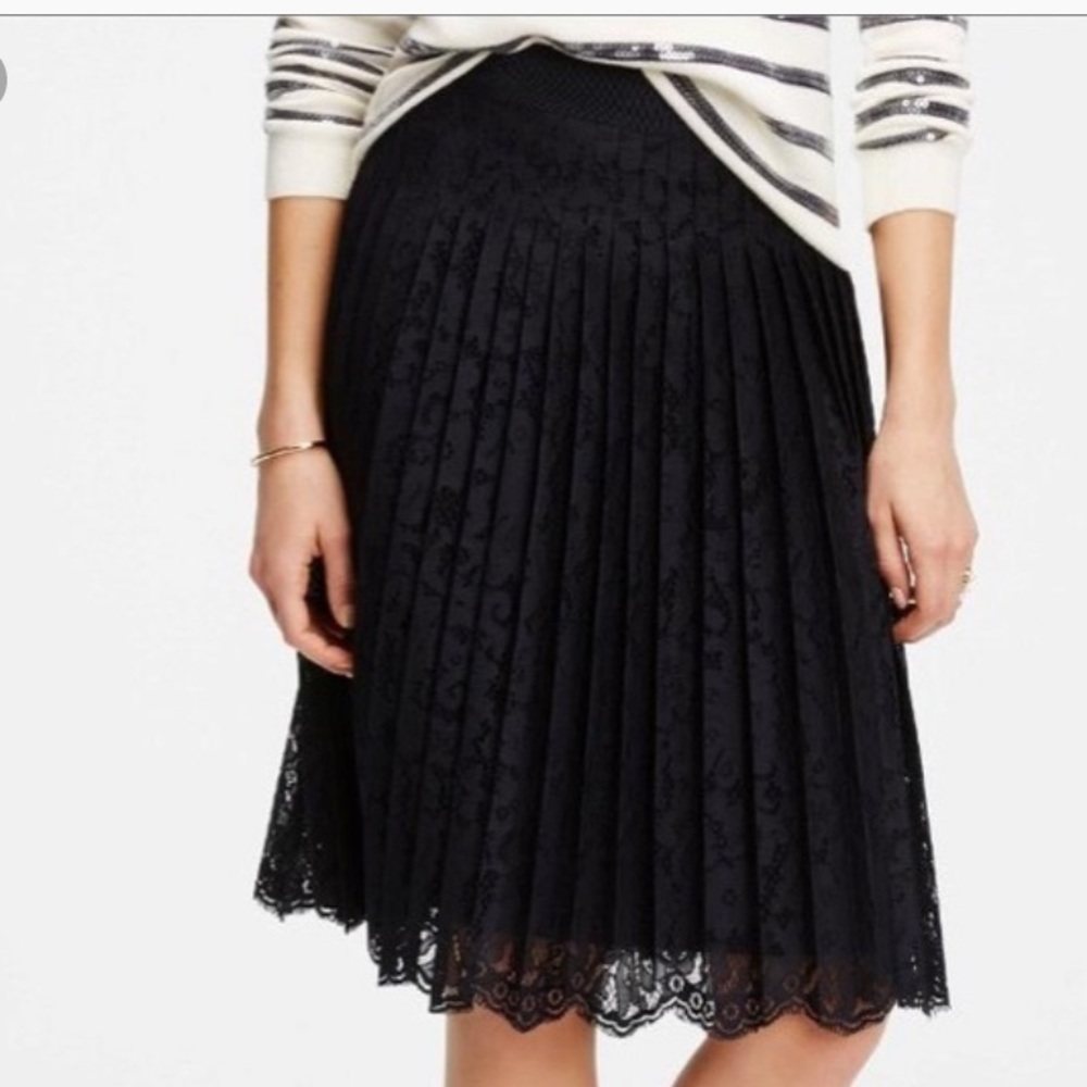 Ann Taylor Lace Pleated Skirt